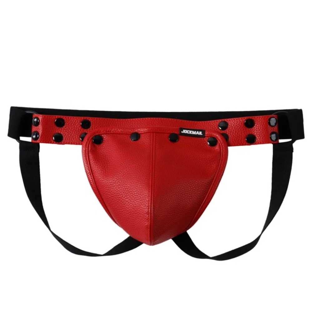 Snap Away Jockstrap PU Leather - Picture 2 of 8